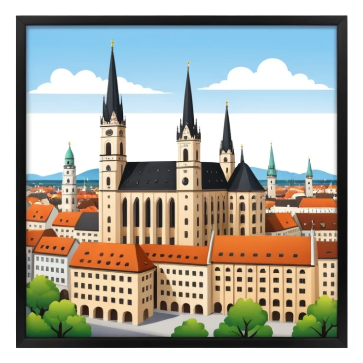 German city of Munich, iconic landmarks sticker