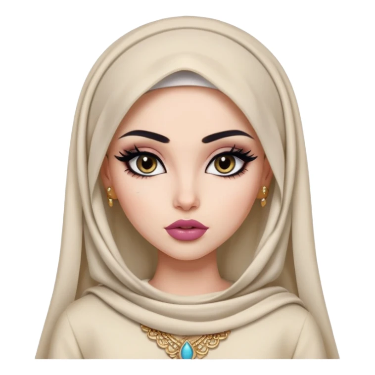 arabian, pretty lips, clothes, pale skin,  dark bl, pretty bratz baddie, black eyeliner sticker