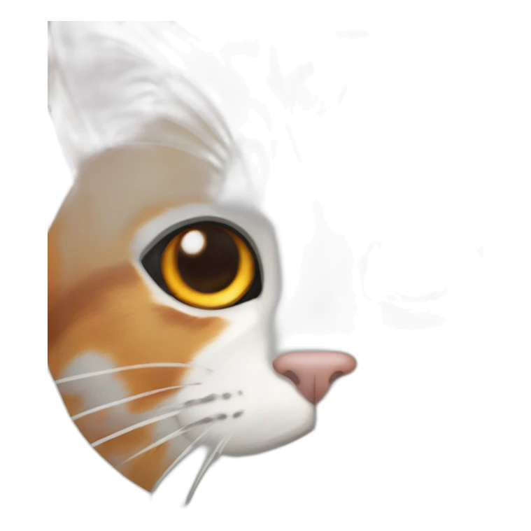 Calico cat with orange fur over left eye black fur over the right eye and white fur around the nose and mouth sticker