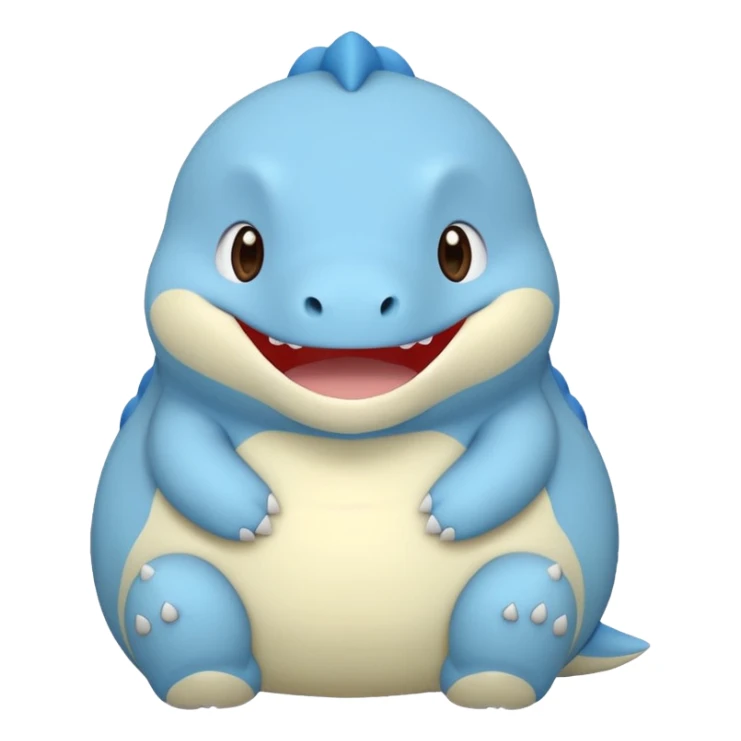 baby blue dinosaur cartoon squishmallow smile no teeth sticker