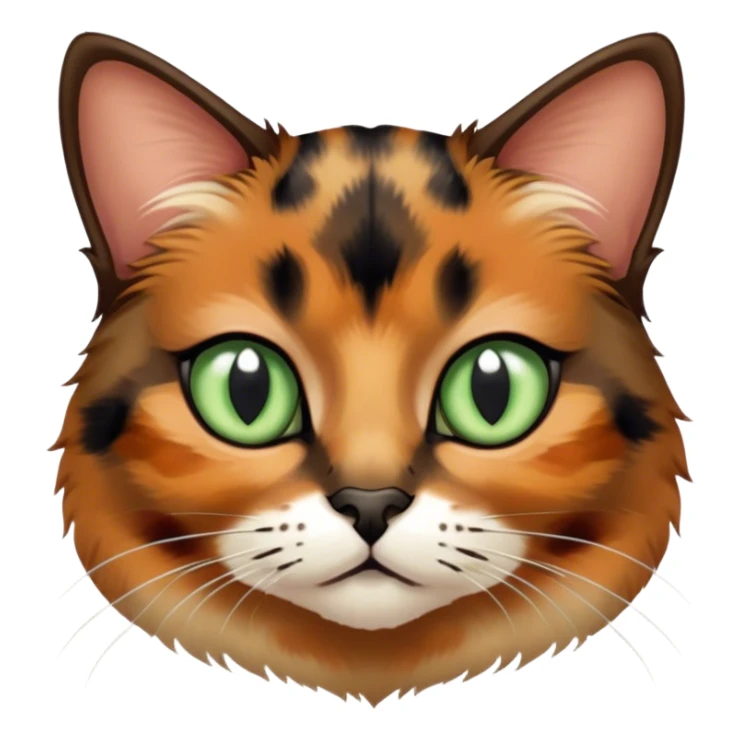 Tortoiseshell color cat with sage green eyes sticker