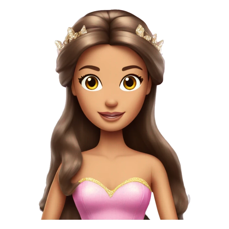Attractive Barbie brunette tan fairy princess sticker