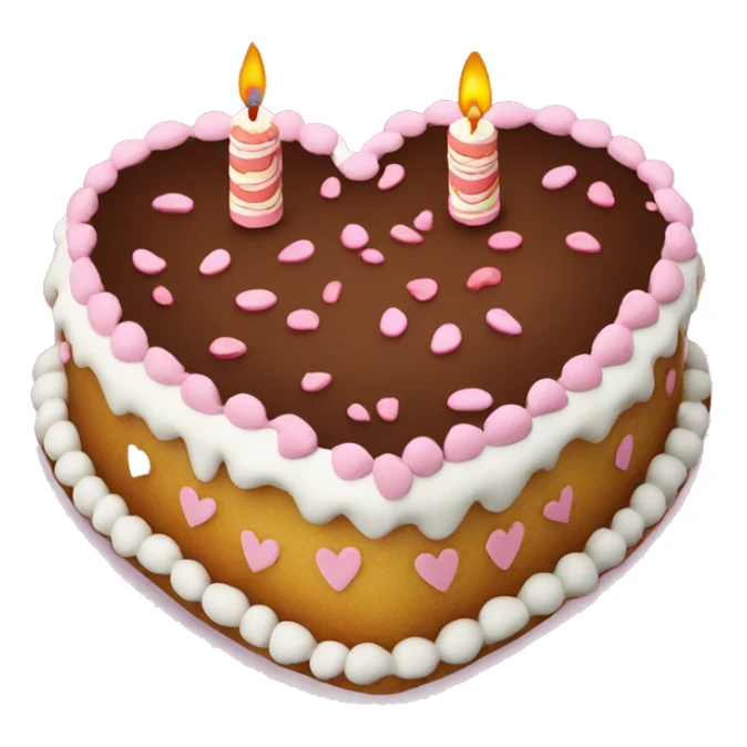 Heart shaped birthday cake sticker