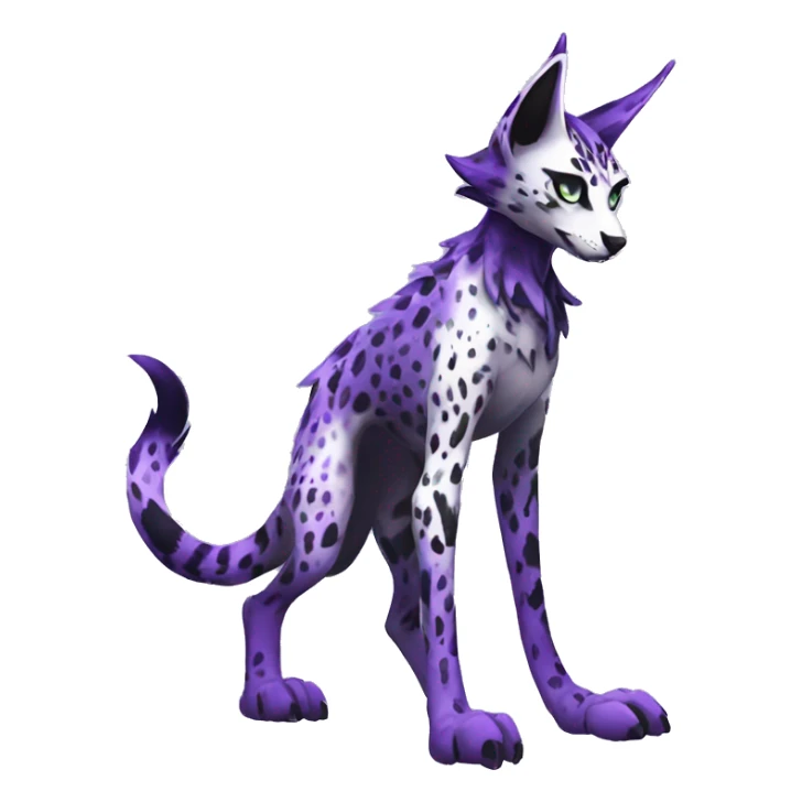 Epic Edgy Black White Purple ethereal eldritch Sergal-shiny sparkle starry Serval-Fionbri full body sticker