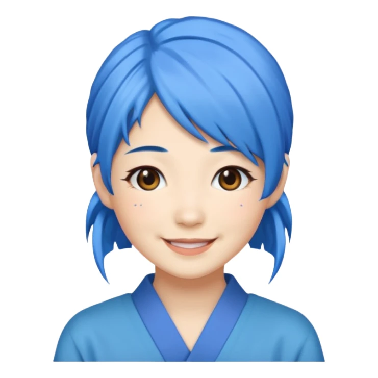 blue haired japanese woman sticker
