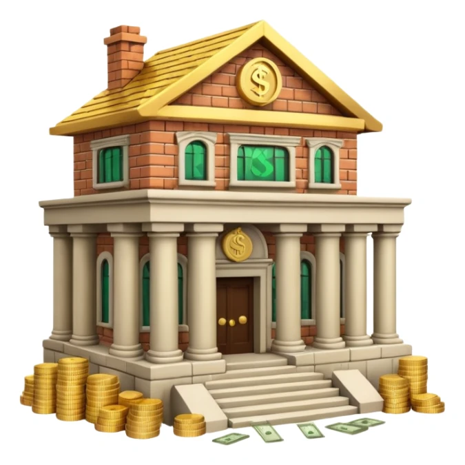 a bankhouse with money sticker