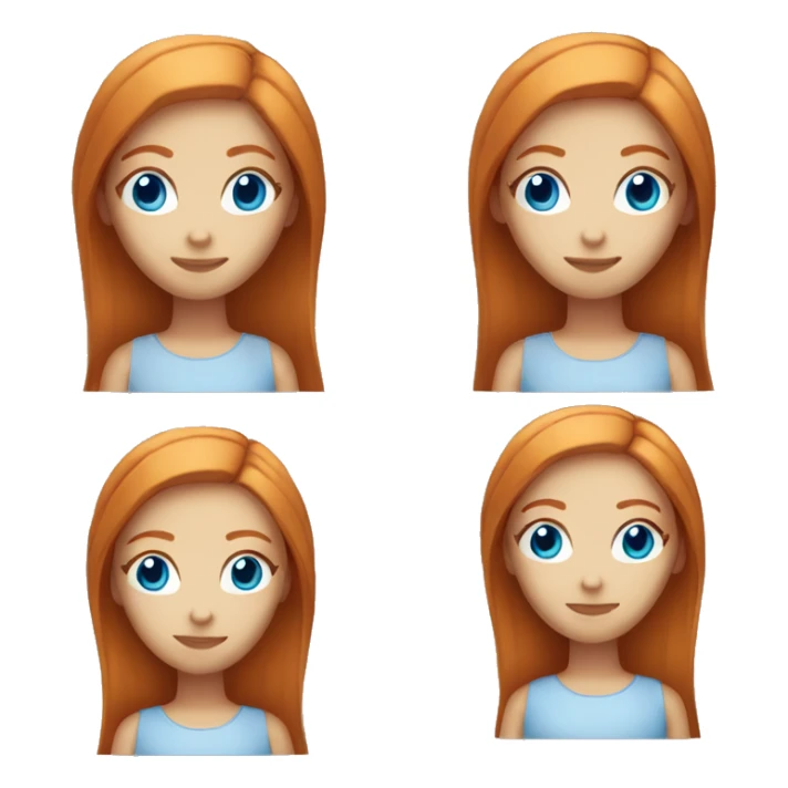 ginger girl with straight hair and blue eyes  sticker