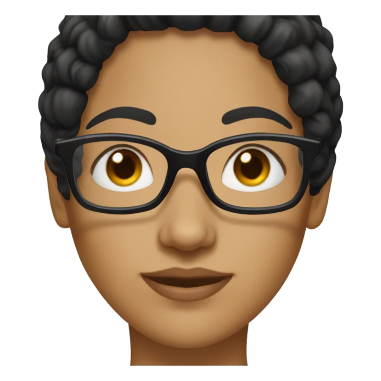 Women black hair with Brown eyes and Glas sticker