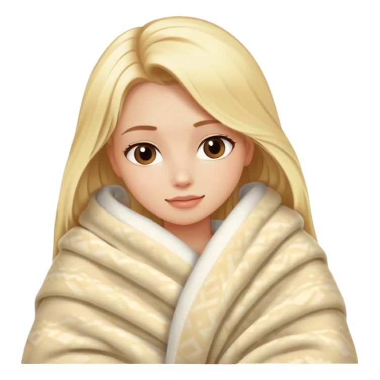 Cozy luxury blonde model in blanket  sticker