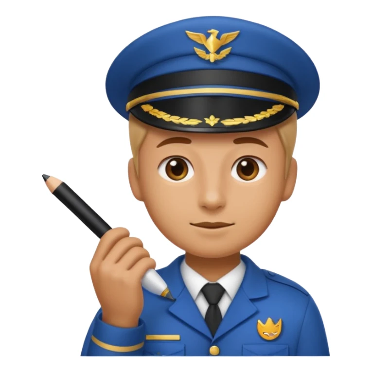 create a realistic emoji of a packaging person with a protocol in his hand writing something down. sticker