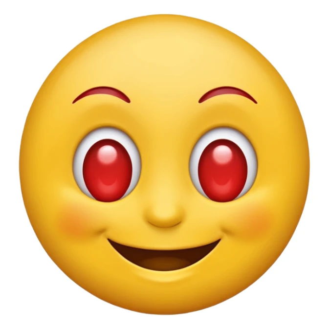 Happy emoji with red veins on eyes sticker