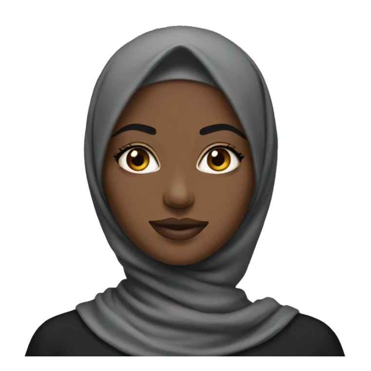 Black hijab girl without neck showing in drag makeup sticker