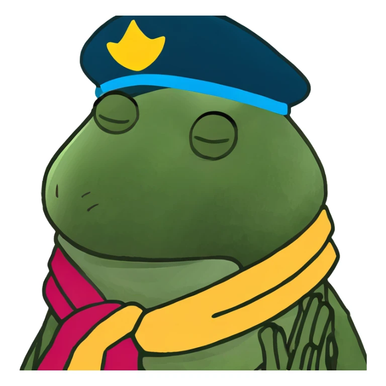 person with hands crossed around neck with eyes closed  sticker