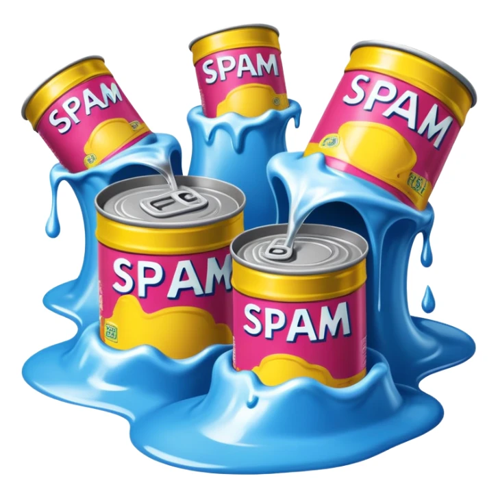 surreal dali style arty melting spam can landscape sticker