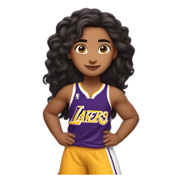 moana wearing lakers jerssey sticker