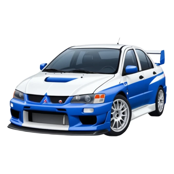 Mitsubishi lancer Evo viii blue and white sticker