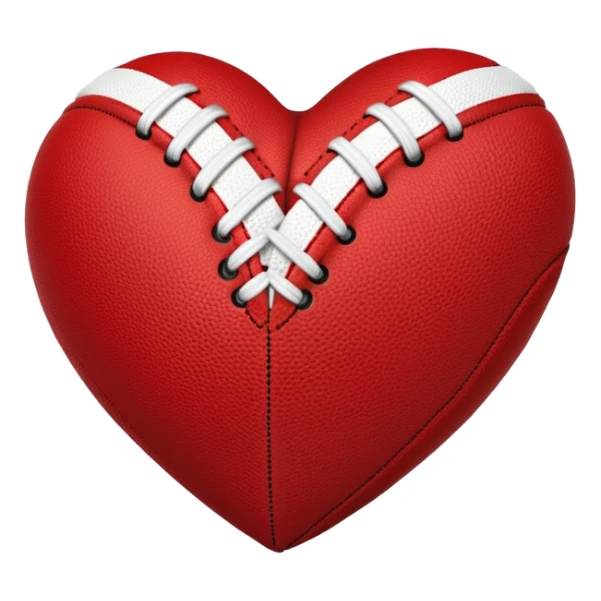 heart shaped ball American football sticker
