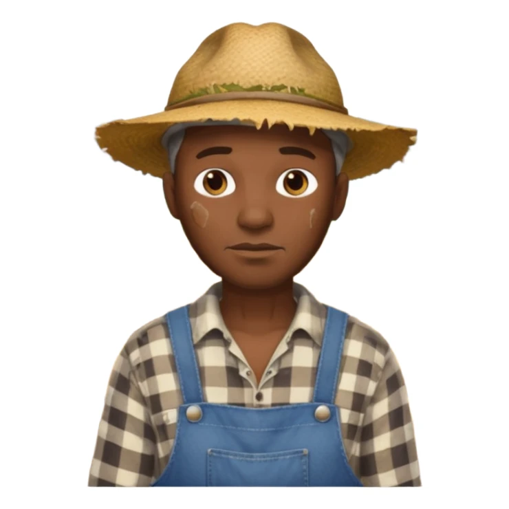 china africa man, farmer, tattered sticker