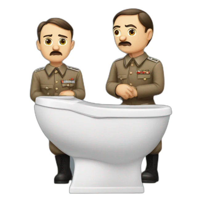 Hitler et Staline au toilette sticker