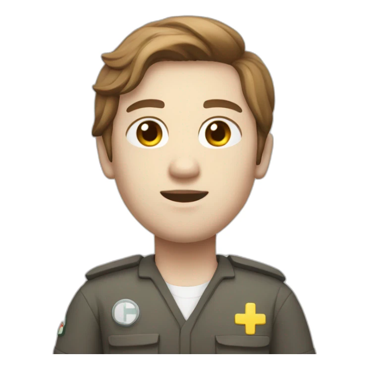 Ambulance yung man with white skin and brown hair  sticker