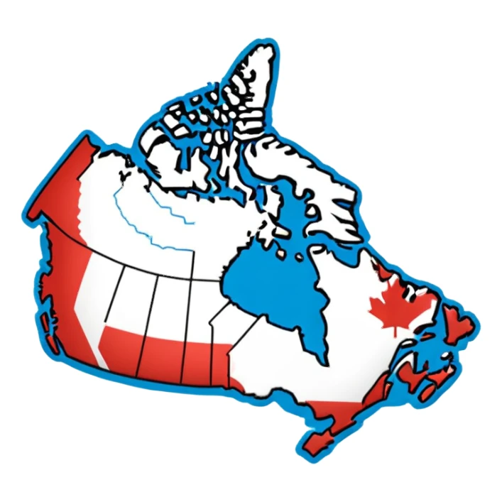 candian geoghrapgical perimeter all one colour sticker