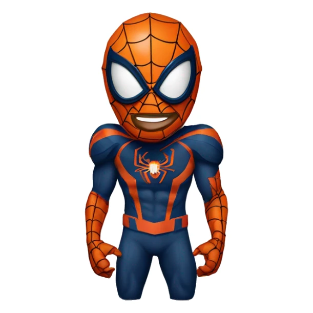Spider-Man wearing a Denver Broncos helmet sticker
