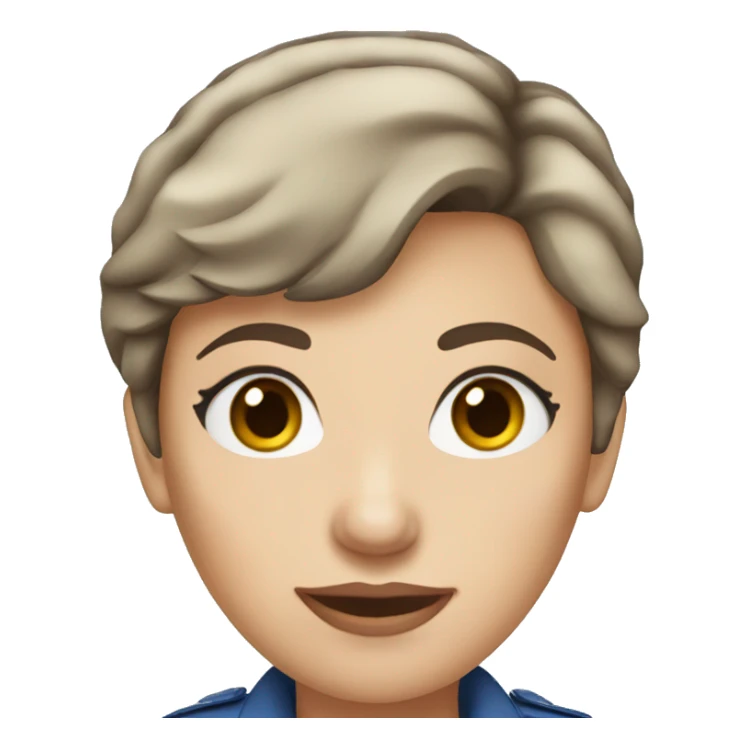 White Air Force woman with short brown hair and blue eyes sticker