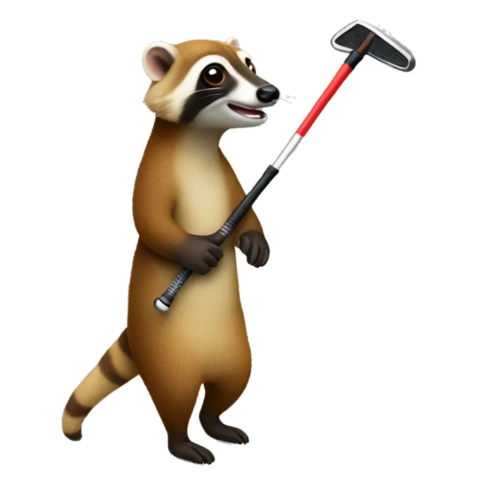 real coati with golf club sticker