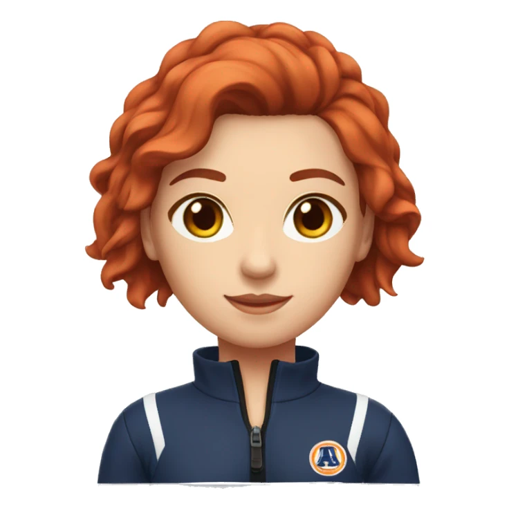 Female auburn hair lifeguard red bathing suit brown eyes sticker