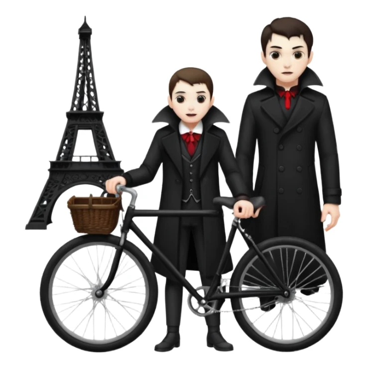 vampire stand back of the bicycle. sticker