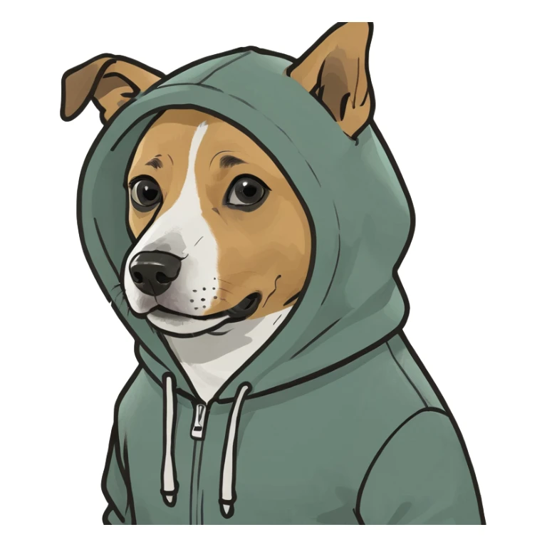 Dog wearing hoodie  sticker