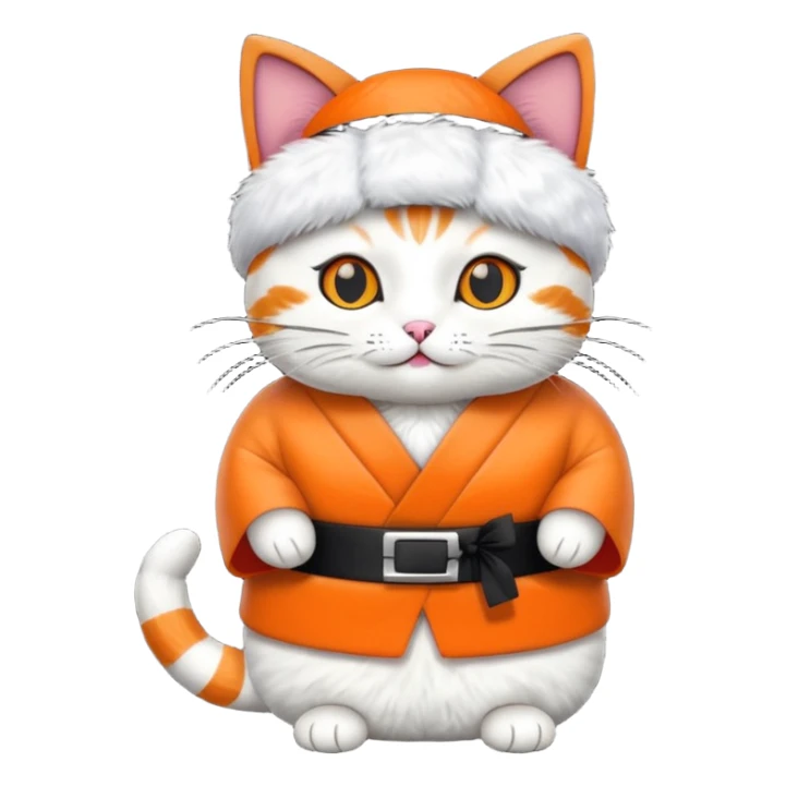 cat wearing a sushi halloween costume sticker