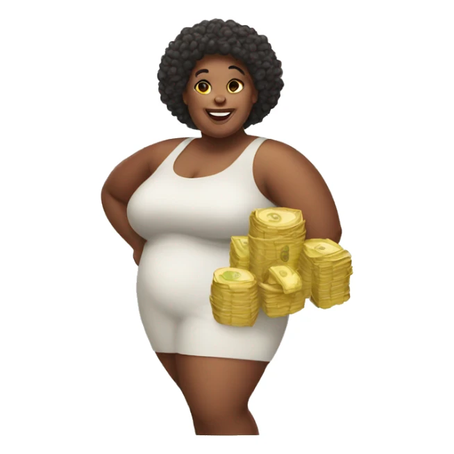 Big woman with money   sticker