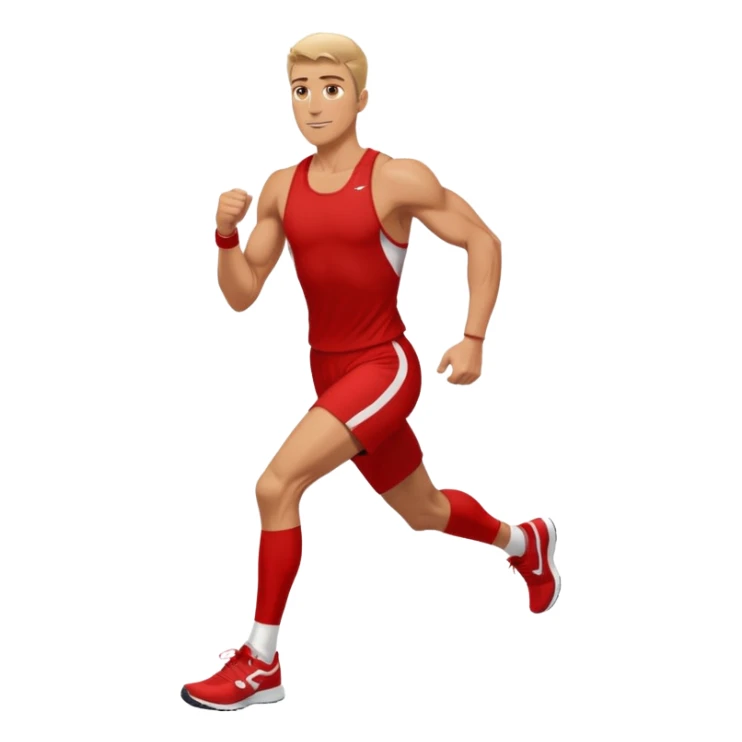 make a tall male runner in red sticker