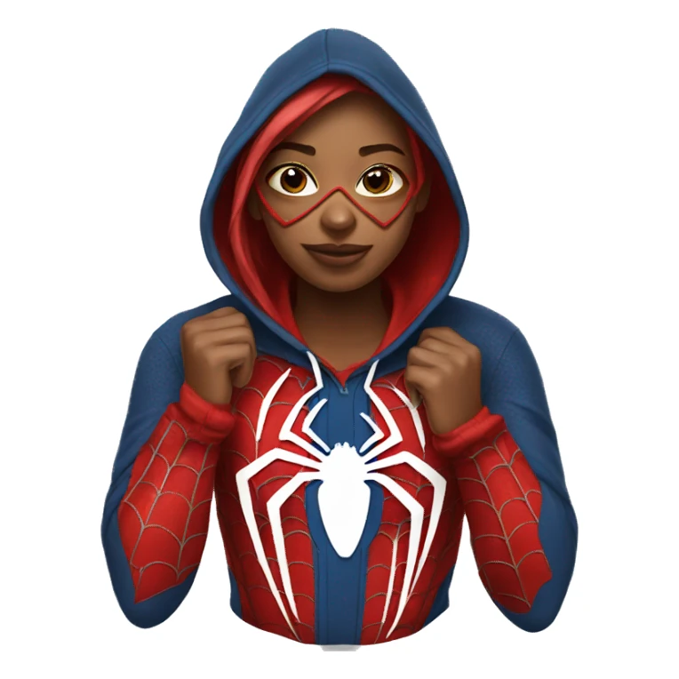 girl in a spiderman hoodie sticker