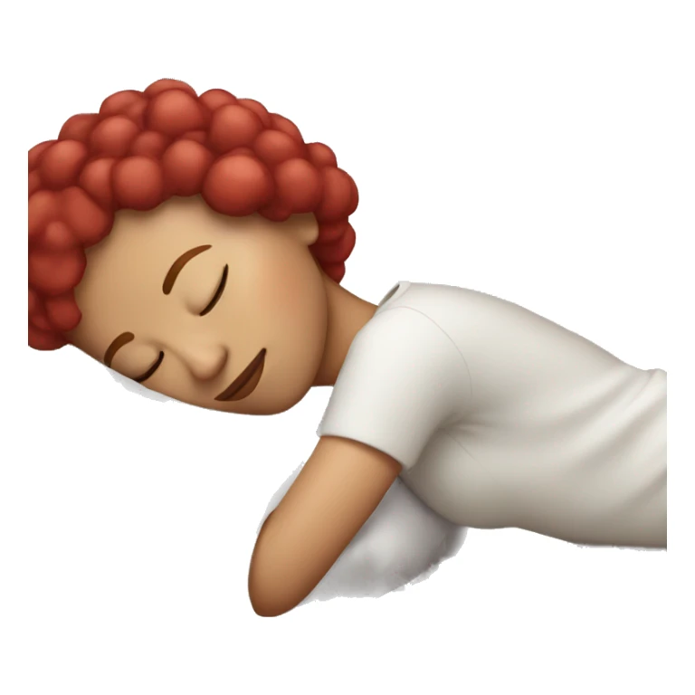 Woman with cherry hair sleeping sticker