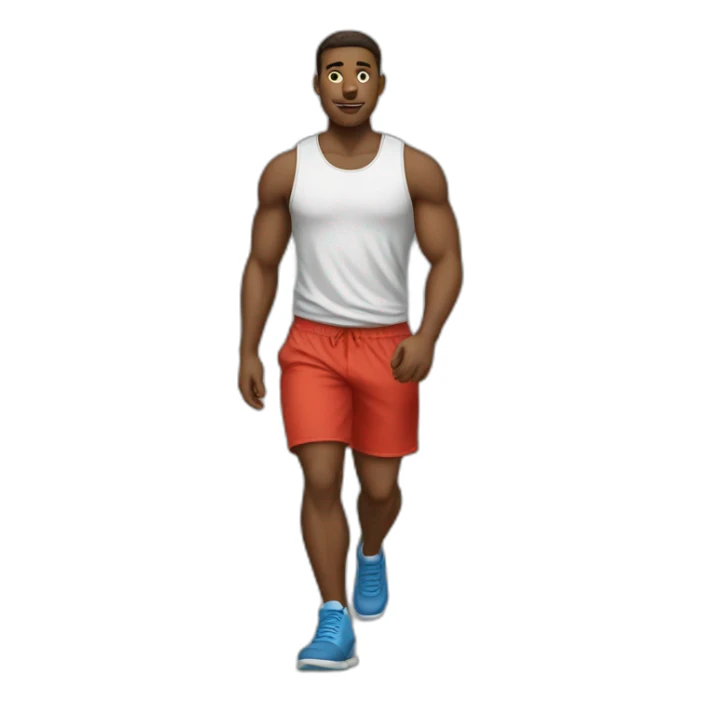 walking in gym cloth man sticker