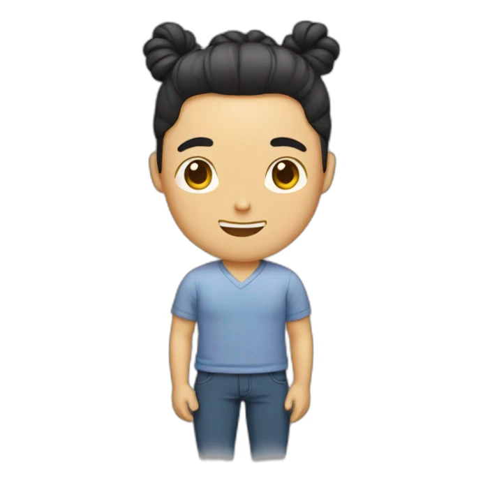 korean-american-man-with-man-bun sticker