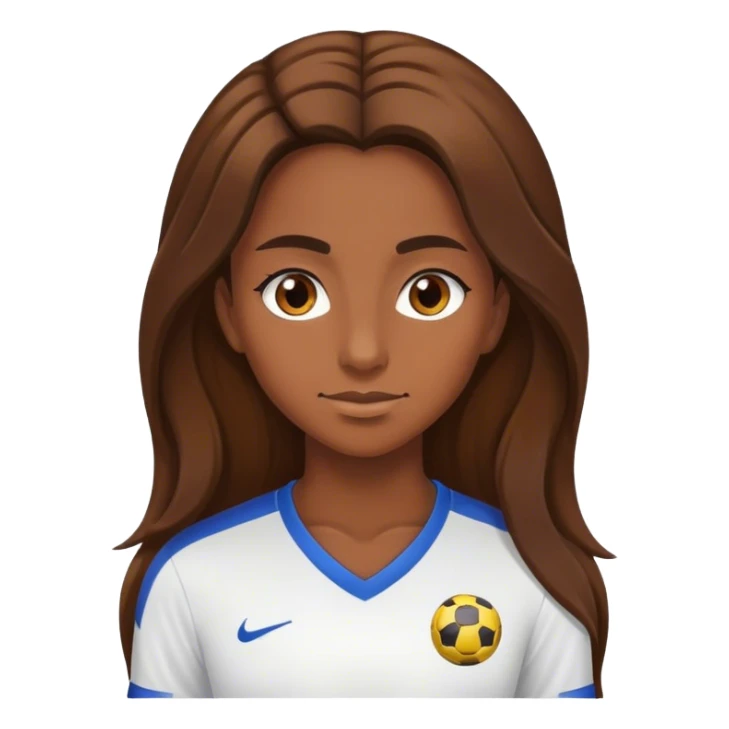 soccer lady brown long hair brown eyes sticker