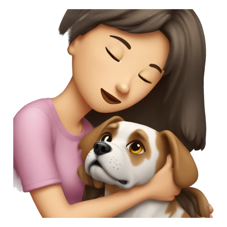 Girl kissing dog sticker