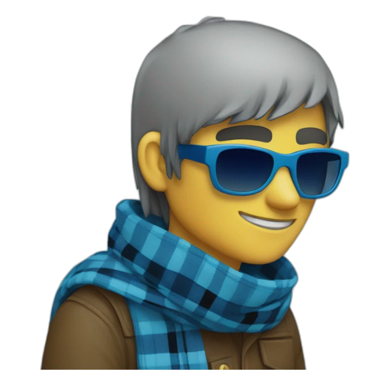 Lololoshka is a minecrafter with blue sunglasses and Blue & Black Plaid Bandana Scarf sticker