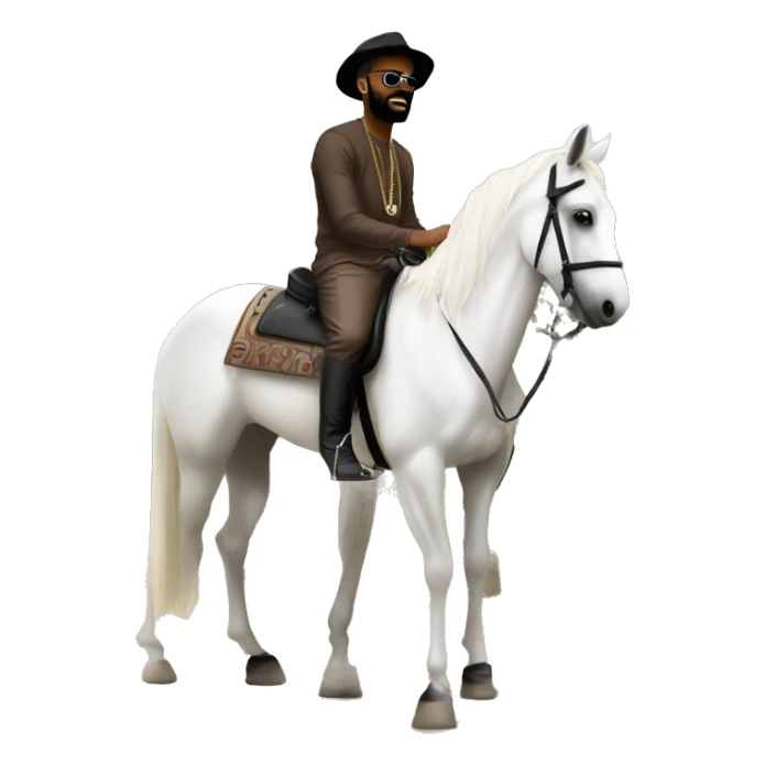 Fally Ipupa sur un cheval blanc  sticker