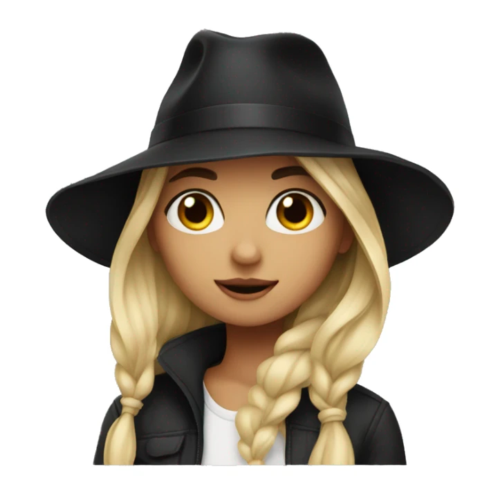 girl in black hat mesmerizing sticker