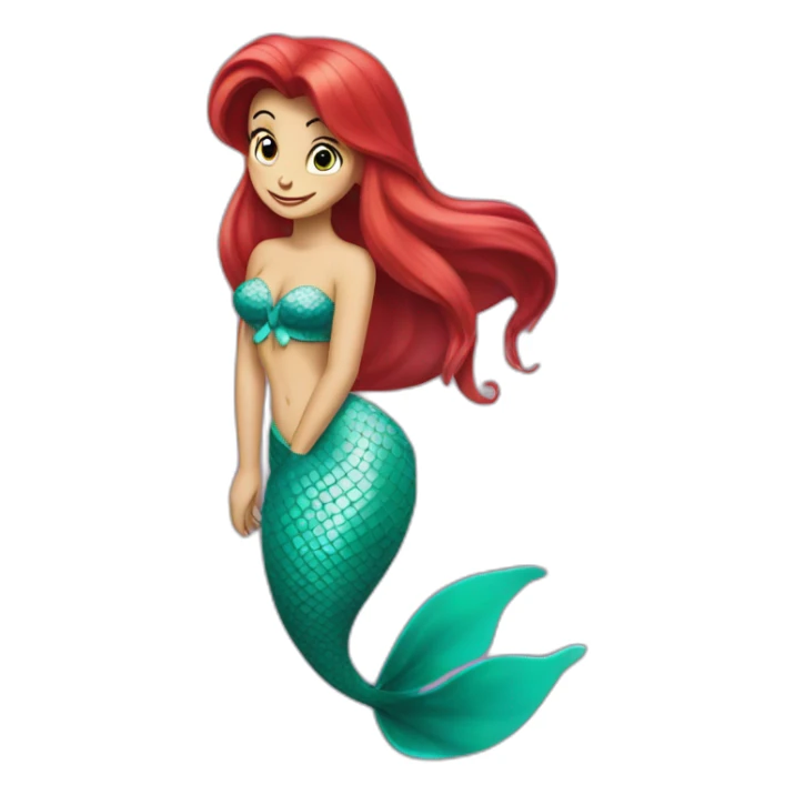 Ariel the little mermaid with her tail sticker