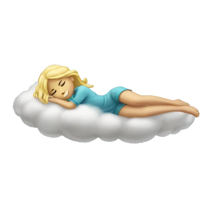 blond girl laying in a cloud sticker
