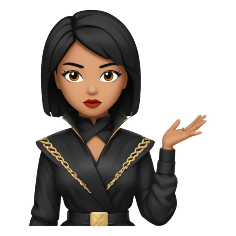 Queen Ninja, R&B Singer, with black hair sticker