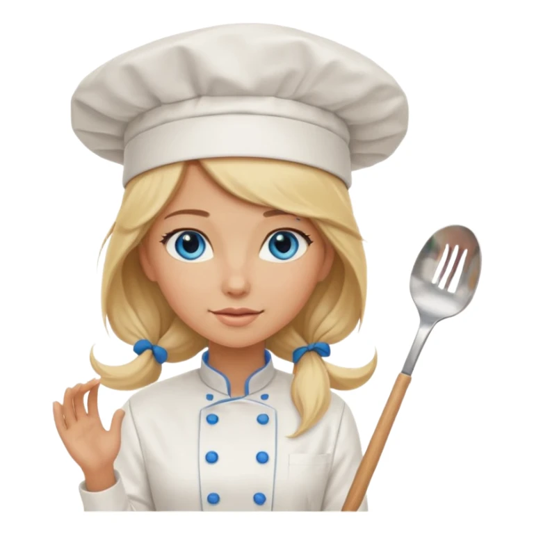 Long Blonde hair blue eyed female chef sticker
