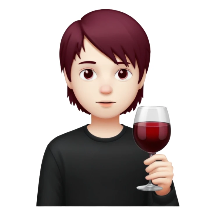 Bebendo vinho emo adolescente masculino sticker
