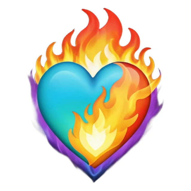 Make flaming hearts in all colours sticker