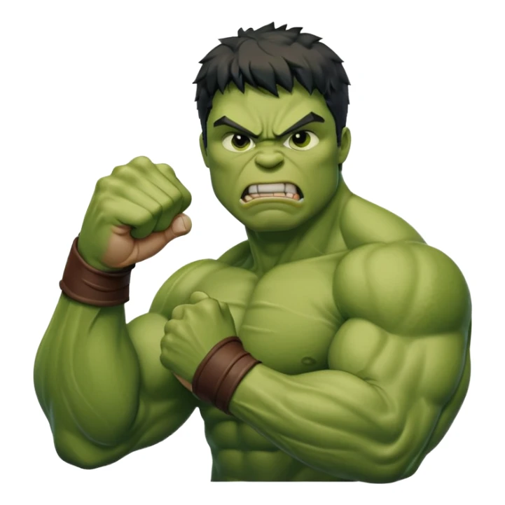 Create the Hulk punching his right fist into his left hand in anger. Hulk Smash sticker